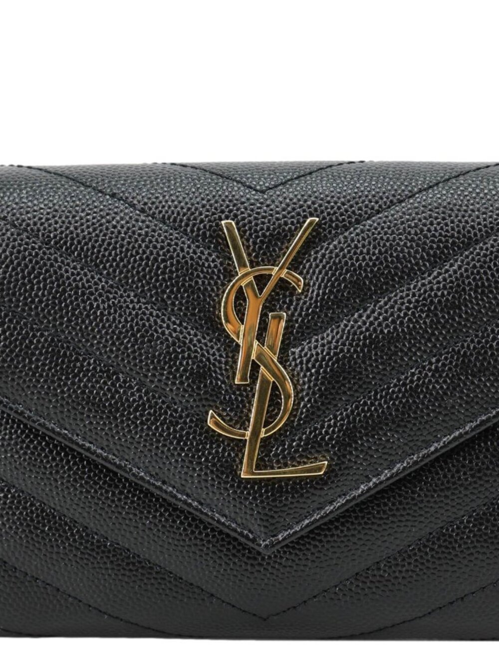 Yves Saint Laurent  Cassandra Small Matelasse Grain De Poudre Compact Tri Fold